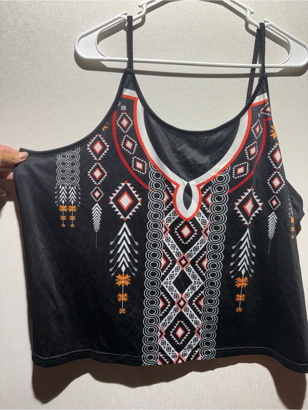Black Aztec-Print Spaghetti Strap Camisole